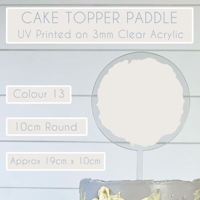 UV Cake Topper Paddle (6 Colour Options) - Colour 13