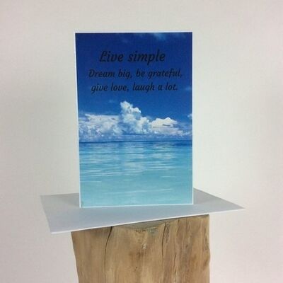 Postkaart dubbel inclusief envelop Live simple (VE 10)
