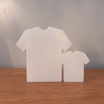 Family of Shirts Freestanding - 2 Shirts (1 Big Shirt & 1 Small) - 10mm Clear Acrylic
