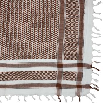 Tissu Pali - blanc - marron - Tissu Kufiya PLO 4