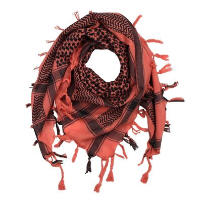 Tissu Pali - rouge-terracotta - noir 02 - Tissu Kufiya PLO