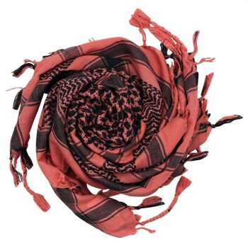 Tissu Pali - rouge-terracotta - noir 02 - Tissu Kufiya PLO 2