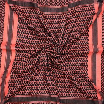Tissu Pali - rouge-terracotta - noir 02 - Tissu Kufiya PLO 3