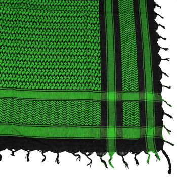 Tissu Pali - noir - vert-vert fluo - Tissu Kufiya PLO 4