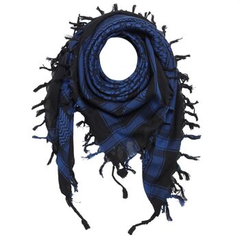 Tissu Pali - noir - bleu-bleu foncé - Tissu Kufiya PLO 1