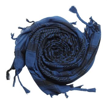 Tissu Pali - bleu-bleu foncé - noir - Tissu Kufiya PLO 2