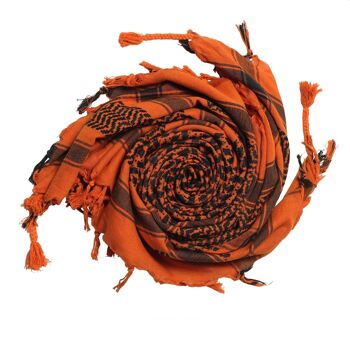Tissu Pali - orange - noir - Tissu Kufiya PLO 2