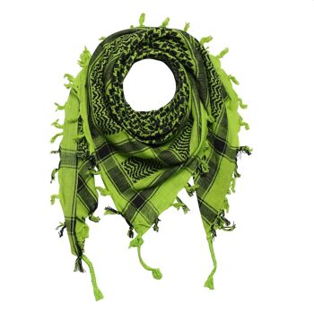 Tissu Pali - vert-vert fluo - noir - Tissu Kufiya PLO 1