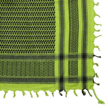 Tissu Pali - vert-vert fluo - noir - Tissu Kufiya PLO 4