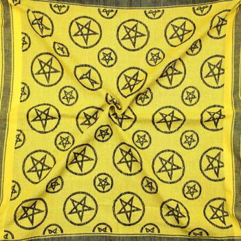 Tissu Pali - jaune pentagramme - noir - Tissu Kufiya PLO 3