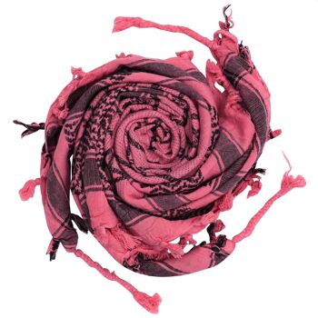 Tissu Pali - rose pentagramme - noir - Tissu Kufiya PLO 2