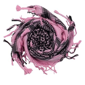 Tissu Pali - rose - noir - Tissu Kufiya PLO 2