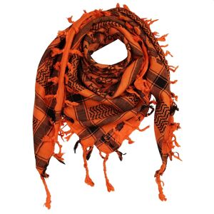 Tissu Pali - têtes de mort à carreaux orange - noir - Tissu Kufiya PLO