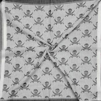 Tissu Pali - crânes avec sabre blanc - noir - Tissu Kufiya PLO 3