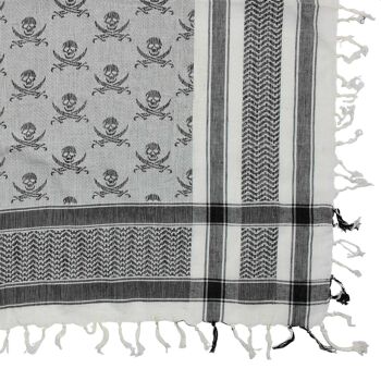 Tissu Pali - crânes avec sabre blanc - noir - Tissu Kufiya PLO 4