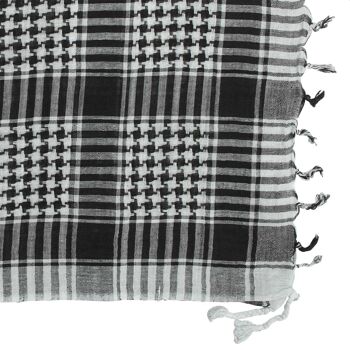 Tissu Pali - tissage simple gris-gris clair - noir - Tissu Kufiya PLO 4