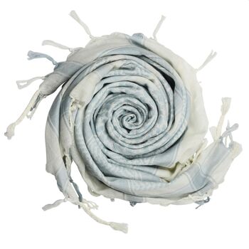 Tissu Pali - blanc - gris-gris clair - Tissu Kufiya PLO 2
