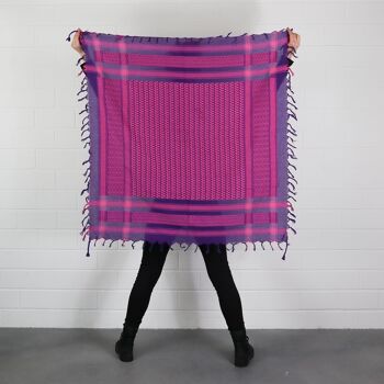 Tissu Pali - violet - rose - Tissu Kufiya PLO 9