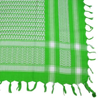 Tissu Pali - vert-vert fluo - blanc - Tissu Kufiya PLO 4