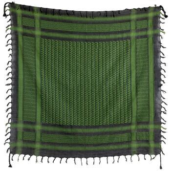 Tissu Pali - noir - vert-herbe - Tissu Kufiya PLO 2