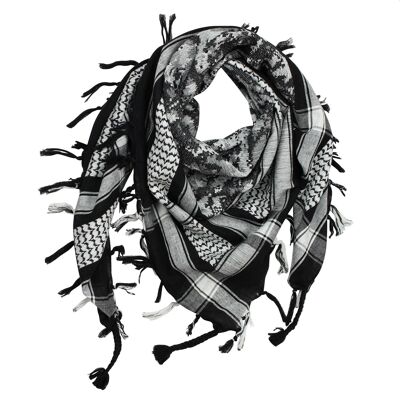 Paño Pali camuflaje píxeles - negro - blanco - Paño Kufiya PLO