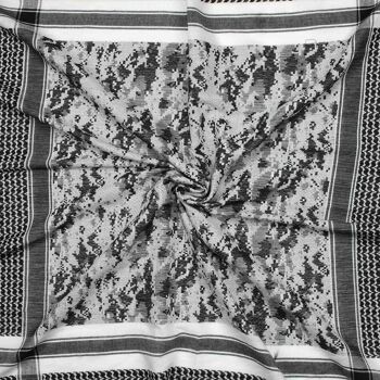 Pixels de camouflage en tissu Pali - blanc - noir - tissu Kufiya PLO 3