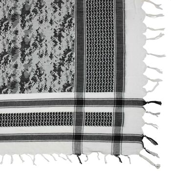 Pixels de camouflage en tissu Pali - blanc - noir - tissu Kufiya PLO 4