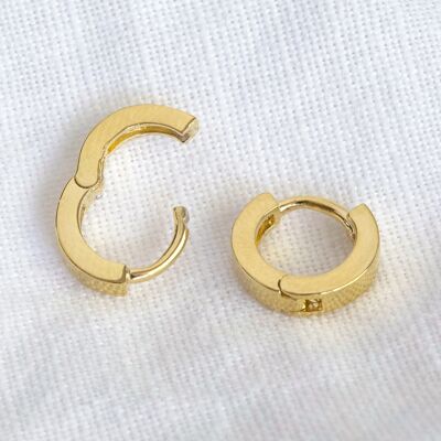 Tiny Gold Sterling Silver Huggie Hoop Earrings