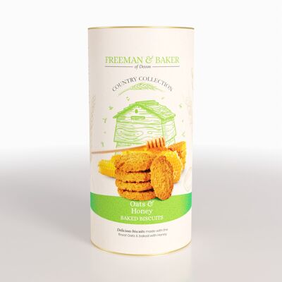 Freeman & Baker - Country Collection - Oats & Honey Baked Biscuits, Drum (200g)