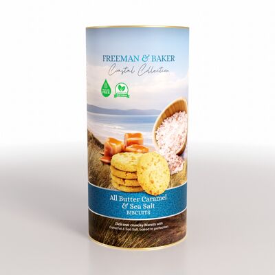 Freeman & Baker - Coastal Collection - All Butter Caramel & Sea Salt Biscuits, Drum (200g)