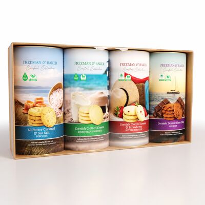 Freeman & Baker - Coastal Collection – 4x Biscuit Drum Selection Gift Pack (800g)
