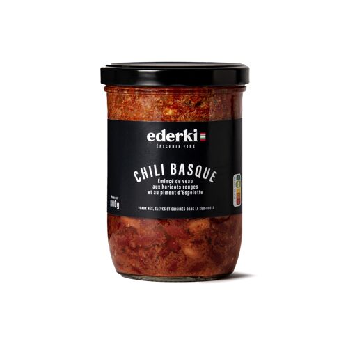 Chili basque 800g - à la viande de veau et aux haricots rouges