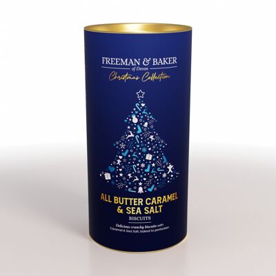 Freeman & Baker - Christmas - All Butter Caramel & Sea Salt Biscuits, Drum (200g)
