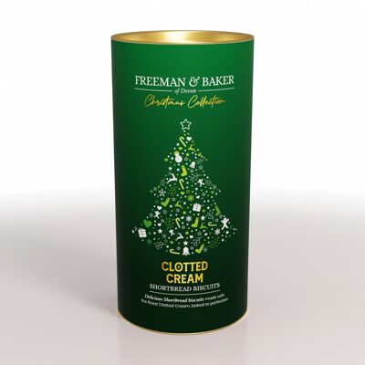 Freeman & Baker - Christmas - Clotted Cream Shortbread Biscuits, Drum (200g)