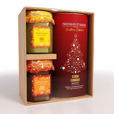 Freeman & Baker - Christmas - Stem Ginger Biscuits & Preserves Gift Pack (424g)