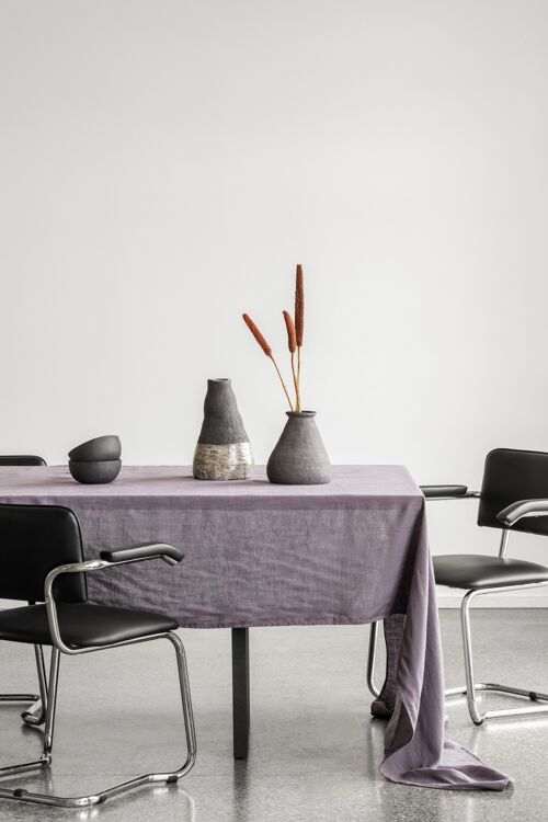 Linen Tablecloth Plum purple (250x145 cm)
