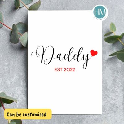 New Daddy to be Card, Father’s Day, Daddy est Card, Daddy est 2022, New Dad, New Opa, First Father’s Day, 1st Fathers Day Card – 2 Cards (£5.25) 1 – Daddy est 22, 1219336613-2