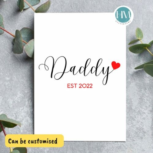 New Daddy to be card, Father’s Day, daddy est card, daddy est 2022, new dad, new grandpa, first father's day, 1st fathers day card - 3 cards (£7.30) 1 - daddy est 22 , 1219336613-4