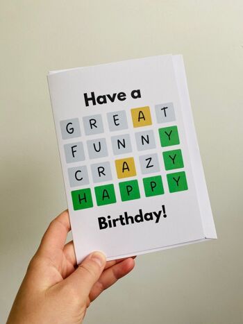 Wordle Happy Birthday Card, Funny Wordle Birthday Card For Her, Card for Him, Wordle Birthday, Party Card, Card for best friend, Wordle game - 2 cards (£5.25) , 1224272109-1 2