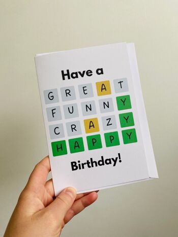 Wordle Happy Birthday Card, Funny Wordle Birthday Card For Her, Card for Him, Wordle Birthday, Party Card, Card for best friend, Wordle game - 2 cards (£5.25) , 1224272109-1 3