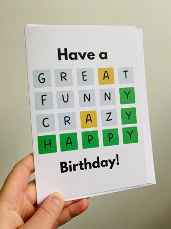 Wordle Happy Birthday Card, Funny Wordle Birthday Card For Her, Card for Him, Wordle Birthday, Party Card, Card for best friend, Wordle game - 2 cards (£5.25) , 1224272109-1 4