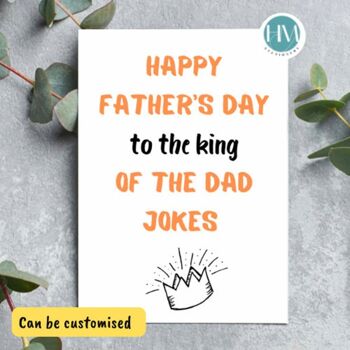 Carte de blagues de papa, carte drôle de fête des pères, bonne fête des pères, carte pour papa, carte de voeux de blagues de papa, carte drôle pour lui, le roi des blagues de papa - 3 cartes (7,30 £), 1205392100-2 1