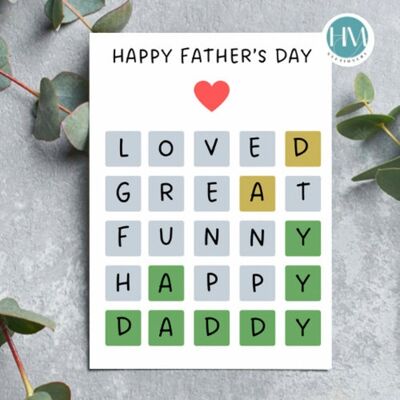 Dad you mean the wordle to me | Father’s Day cards | novelty card Dad | Wordle puzzle card | cards for him | personalised greetings - 3 cards (£7.30) , 1190892350-2