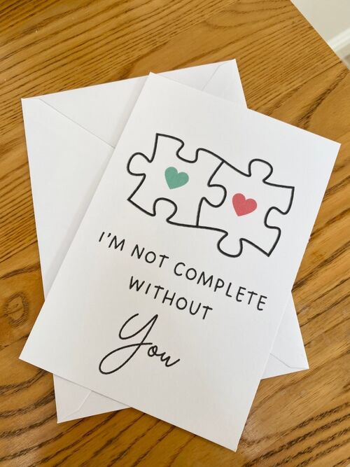 Jigsaw Anniversary Card, I Love You More Than Words, Funny Anniversary Card For Her, Wife, Wordle Birthday, Happy Anniversary, gift for him - 1 card (£2.95) , 1190897632-0