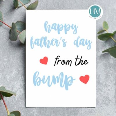 New Daddy to be custom card, Happy Father’s Day from the bump, daddy est 2022, new dad, pregrancy card first fathers day card - 1 card (£2.95) , 1205390910-0