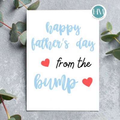 New Daddy to be Custom Card, Happy Father’s Day from the Bump, Daddy est 2022, New Dad, Schwangerschaftskarte, Karte zum ersten Vatertag – 4 Karten (9,50 £), 1205390910-3