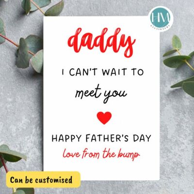 Fathers Day Card From Bump, Dad to Be Card, Card From The Bump, Daddy To Be Fathers Day Card, Expectant Father, 1st Fathers Day Card - 1 card (£2.95) Daddy , 1219332639-0