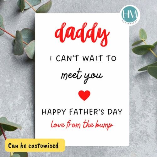 Fathers Day Card From Bump, Dad to Be Card, Card From The Bump, Daddy To Be Fathers Day Card, Expectant Father, 1st Fathers Day Card - 1 card (£2.95) Dad , 1219332639-1