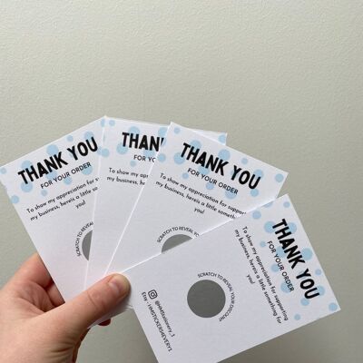 Business Scratch Cards, Business Cards, Scratch Cards, Thank you for your business, Discount code cards, silver scratch cards, - Blue 200 cards (£20.00) , 861941939-1