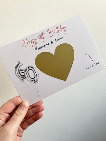 Carte d'anniversaire surprise, carte d'anniversaire spéciale personnalisée, carte à gratter d'anniversaire, cadeau personnalisé, joyeux anniversaire - 2 cartes (6,05 £) Coeur doré, 1155926788-7 3